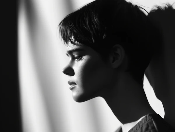 Dramatic Black and White Portrait