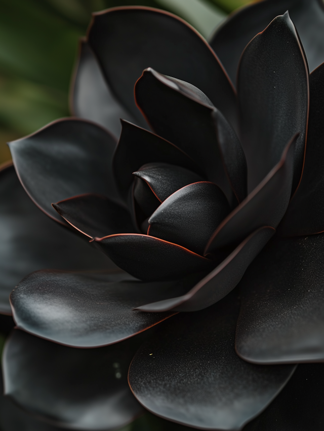 Black Succulent Close-Up