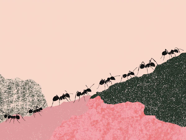 Ants on Abstract Landscape