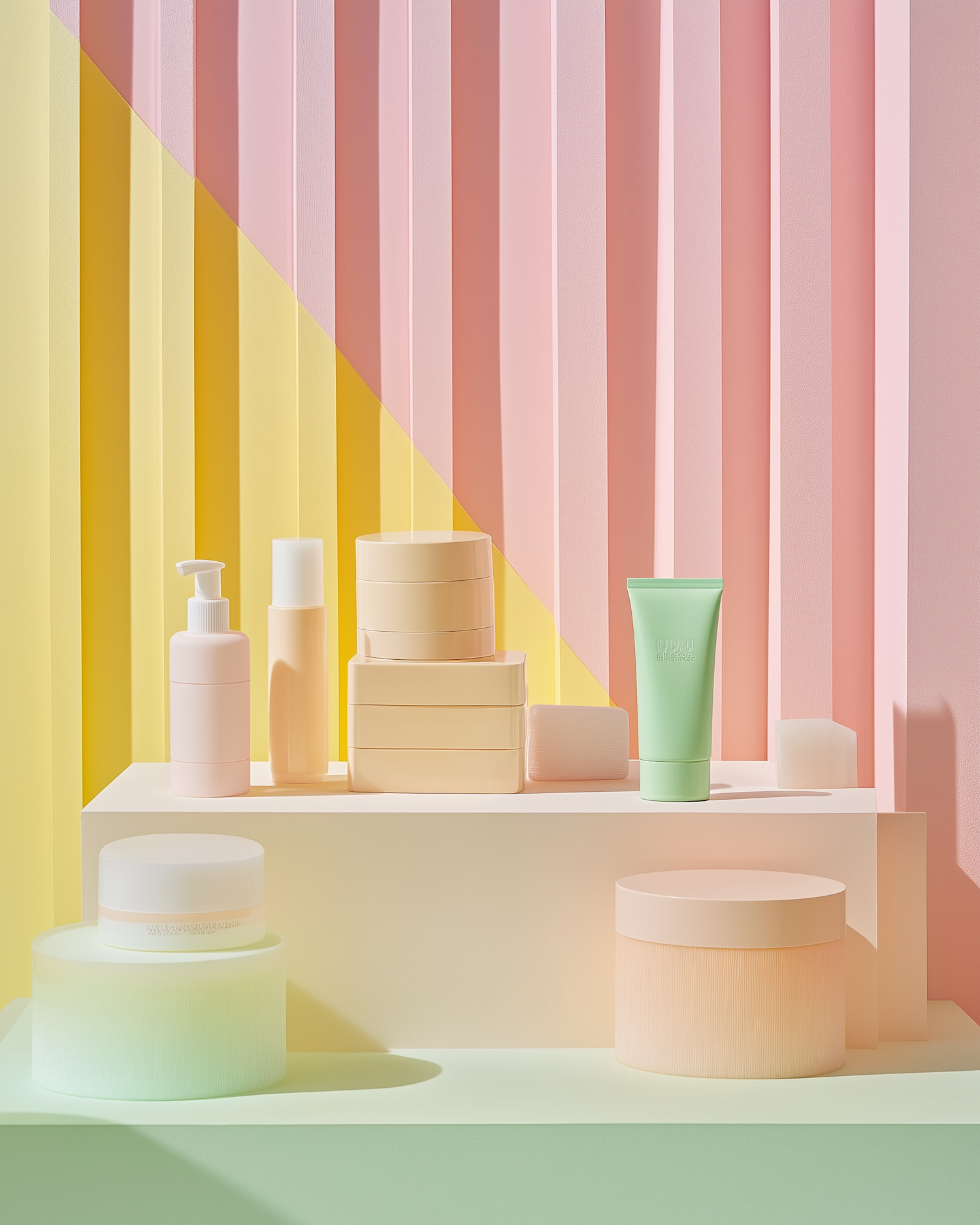 Pastel Cosmetic Containers