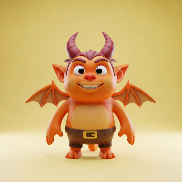 Cheerful Orange Demon
