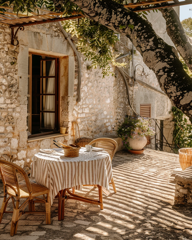 Serene Outdoor Dining Ambiance