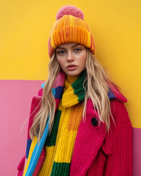 Colorful Portrait of a Young Woman