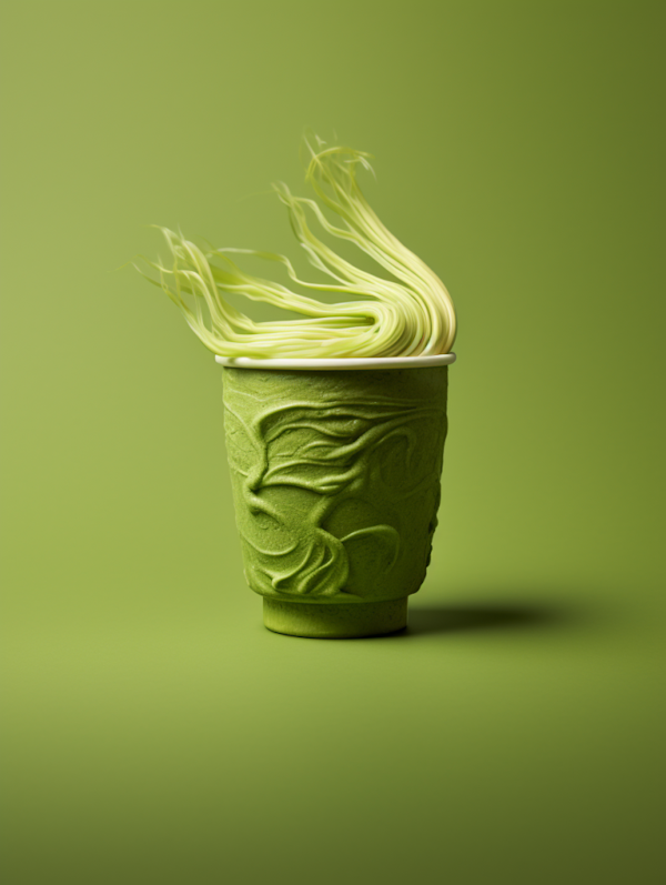 Green Swirl Embossed Cup