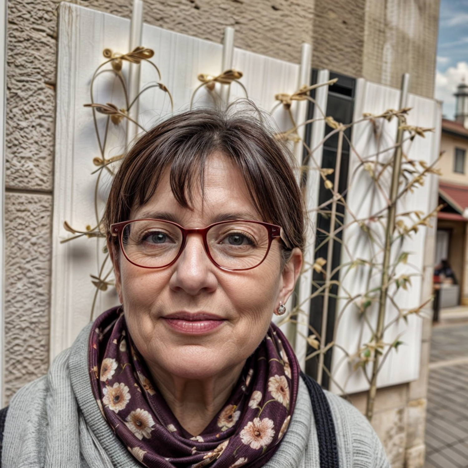 Confident Middle-aged Woman in Urban Setting