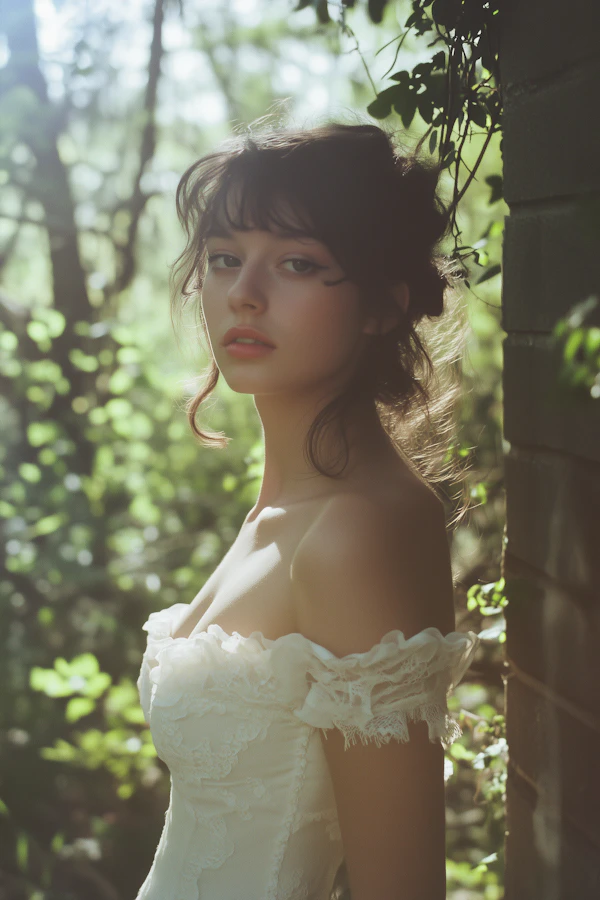 Serene Woman in White Dress