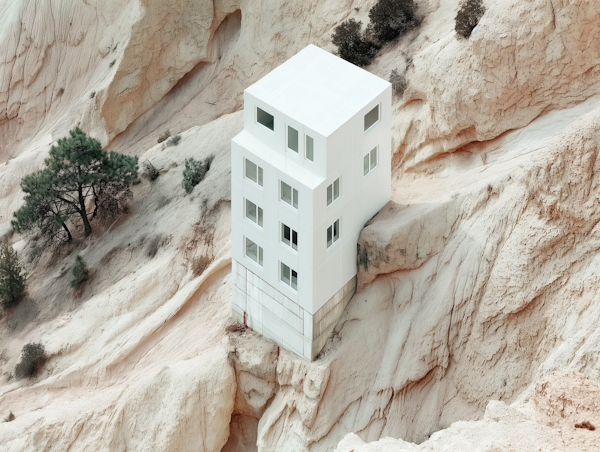 Modern Architecture on Sandy Cliff