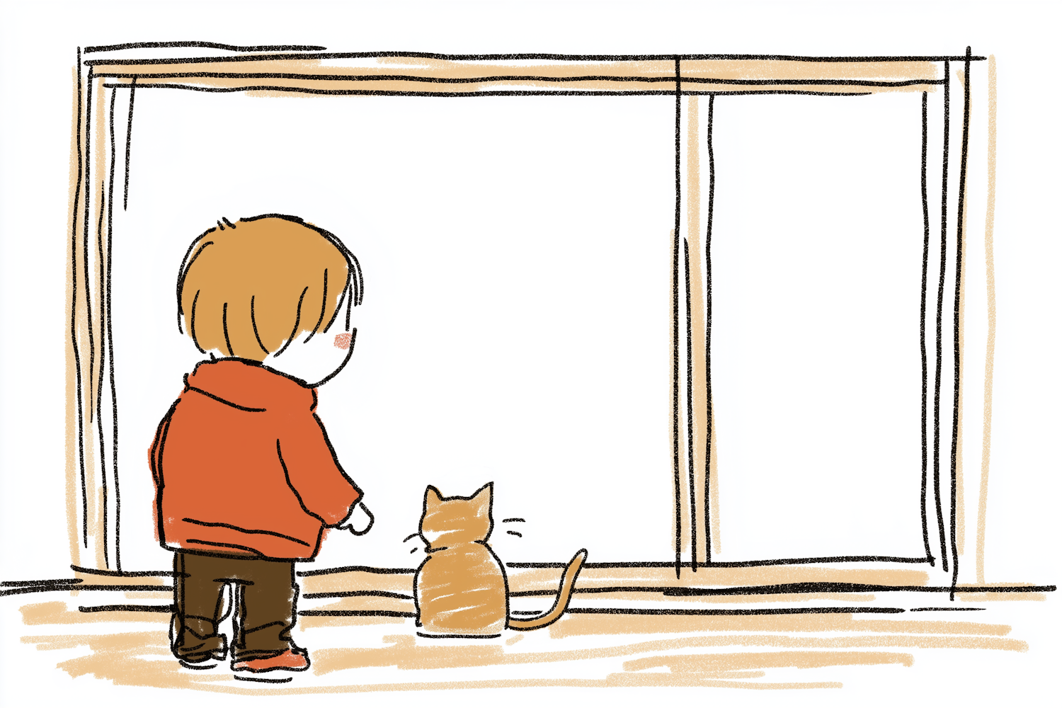 Child and Cat Heartwarming Encounter