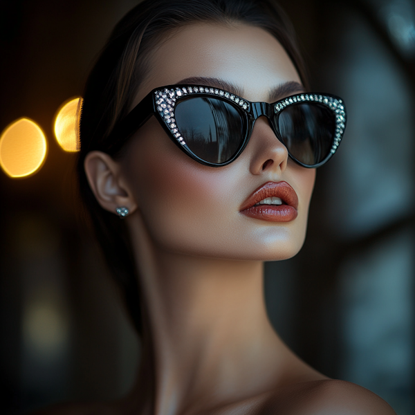 Elegant Woman with Stylish Sunglasses