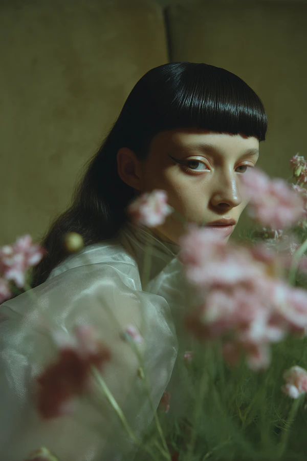 Introspective Floral Portrait
