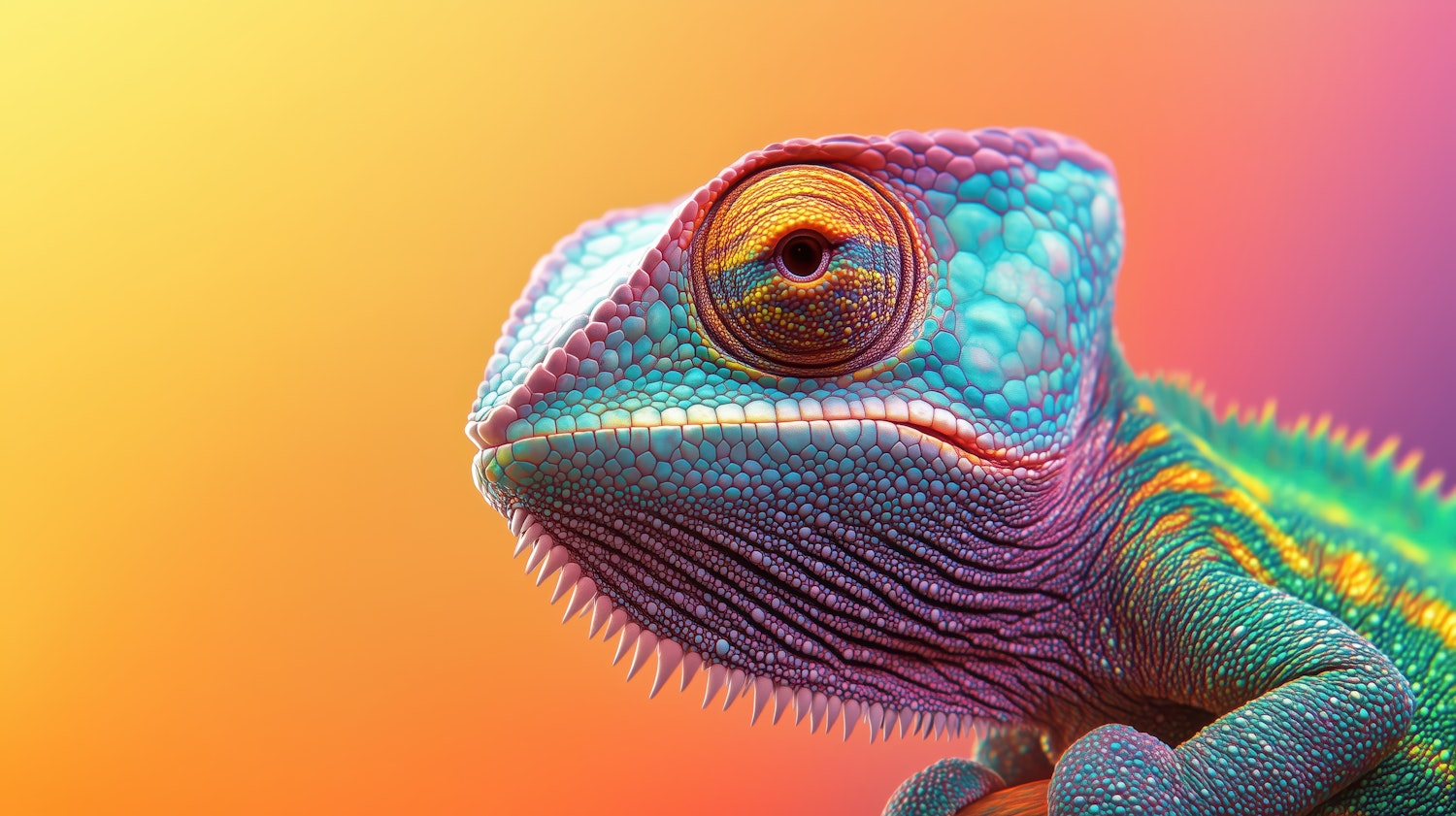 Vibrant Chameleon Close-Up