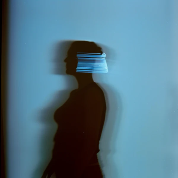 Silhouette With Light Streaks