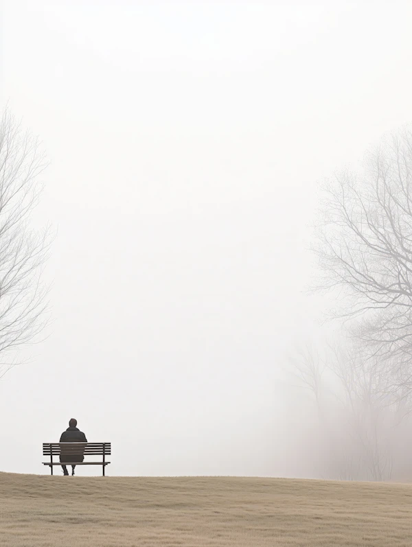 Solitary Figure in Fog
