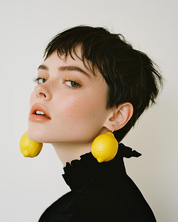 Woman with Lemon Earrings