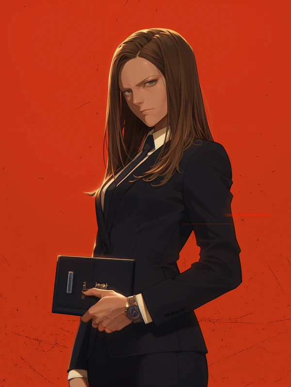 Woman in Black Suit