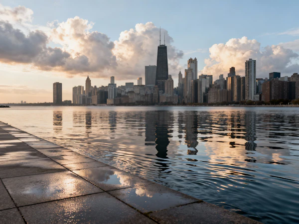 Serene Cityscape Reflection