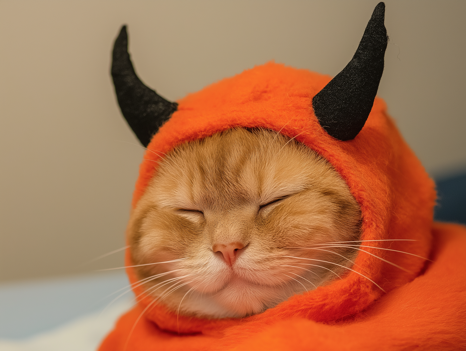 Cat in Devil Costume