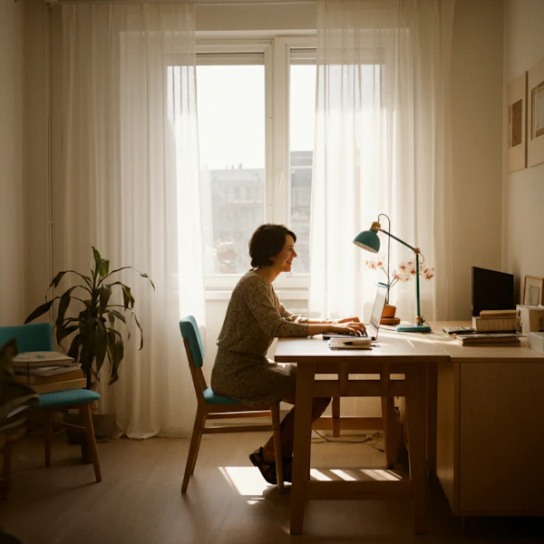 Woman Working at Desk