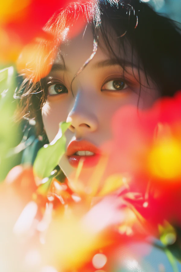Contemplative Portrait with Nature