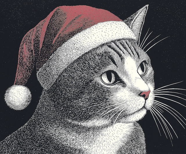 Festive Cat Illustration