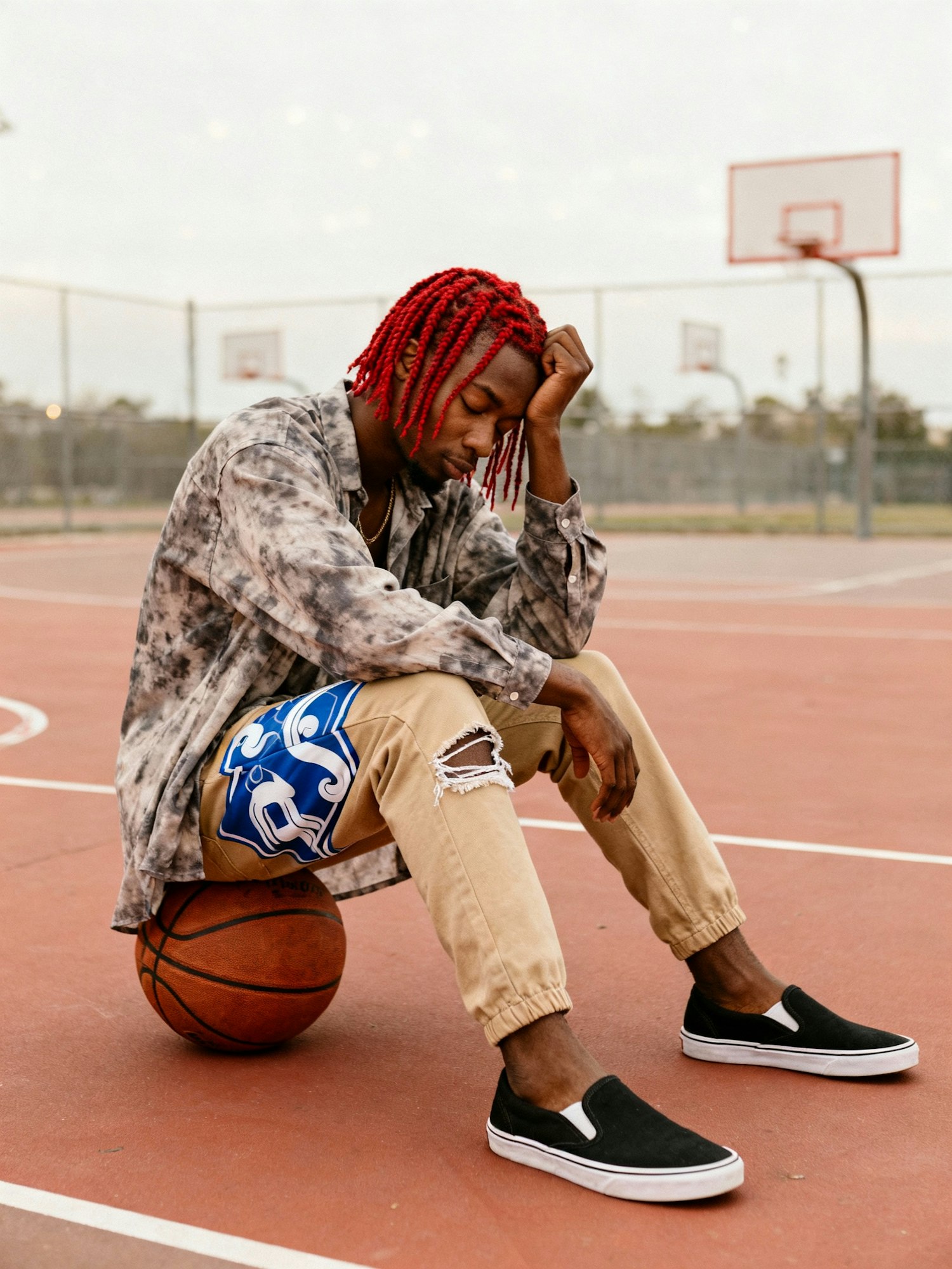 Contemplative Basketball Moment