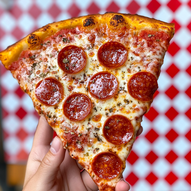 Pepperoni Pizza Slice Close-Up