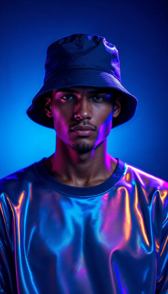 Futuristic Portrait of a Young Man