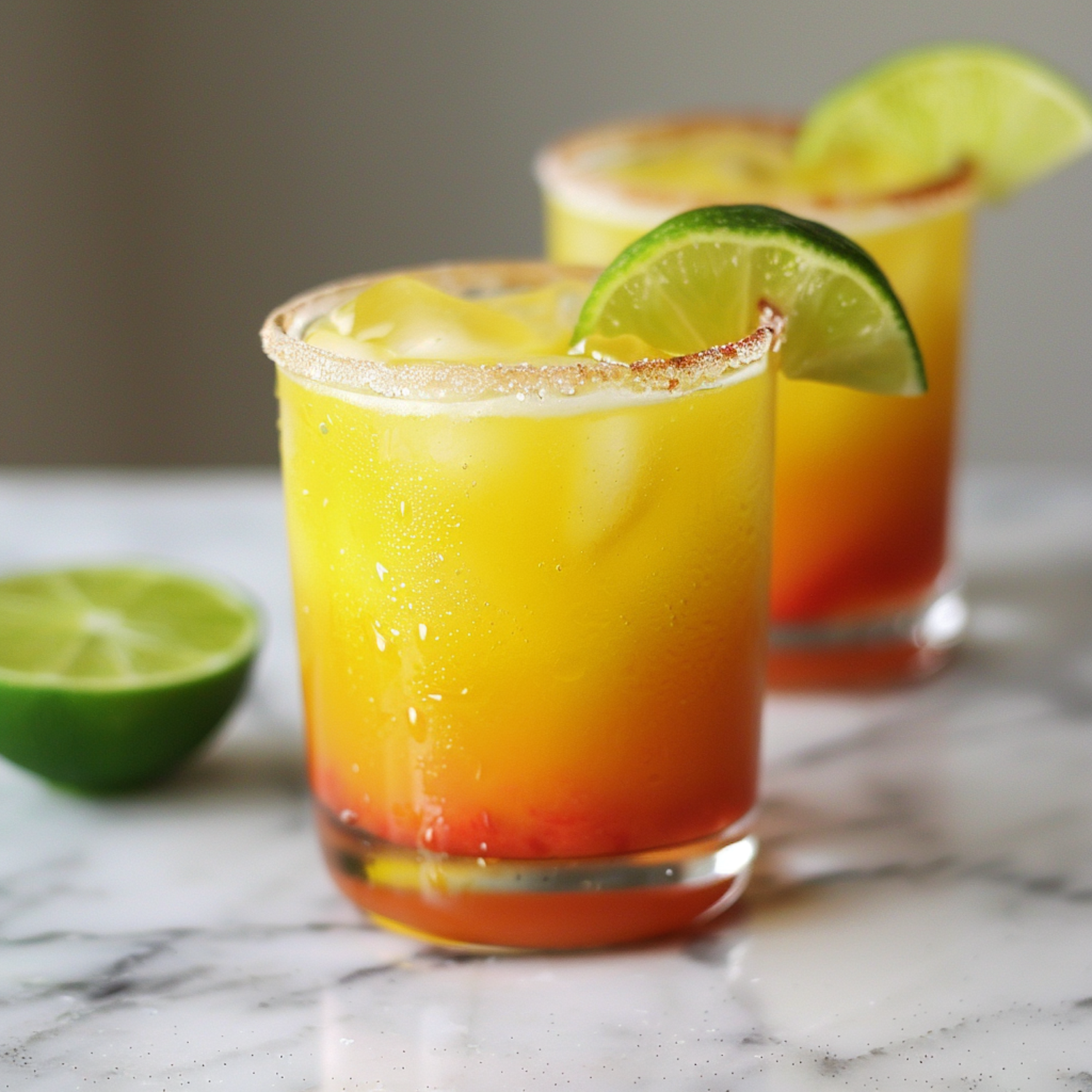 Colorful Cocktails on Marble Counter