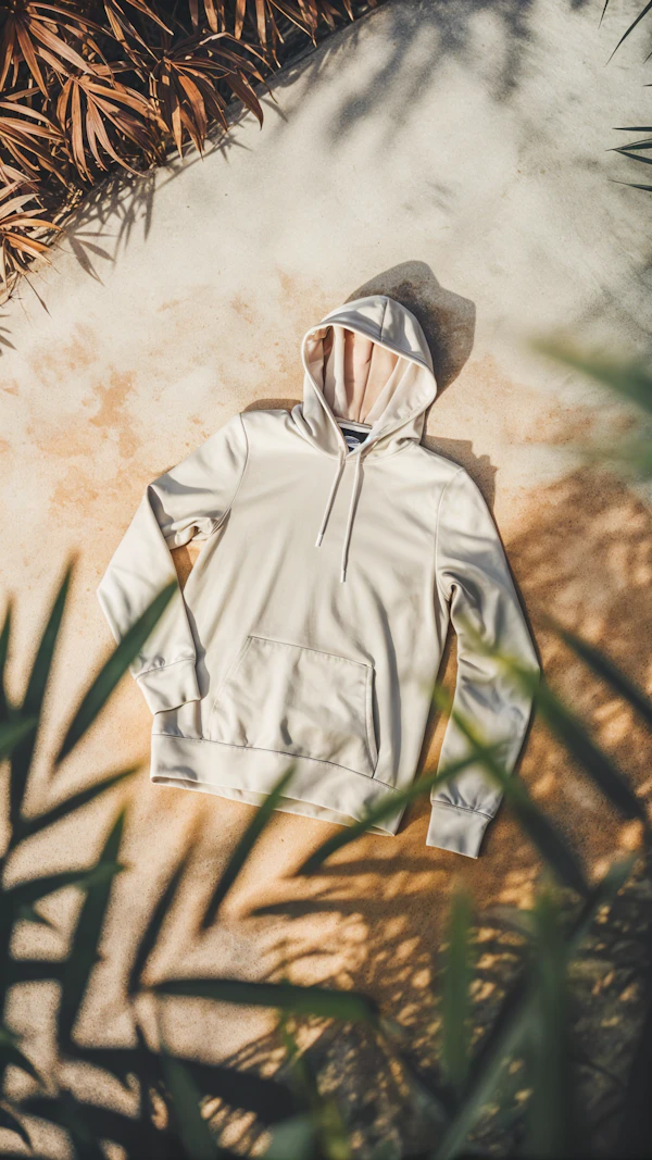 Cream Hoodie on Textured Surface