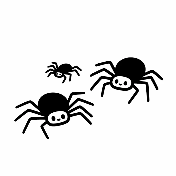 Cheerful Cartoon Spiders