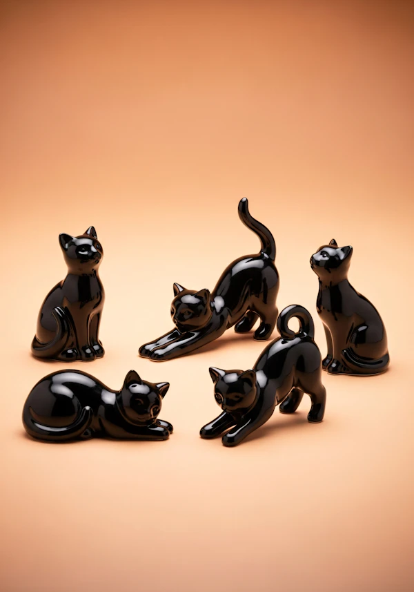 Glossy Cat Figurines