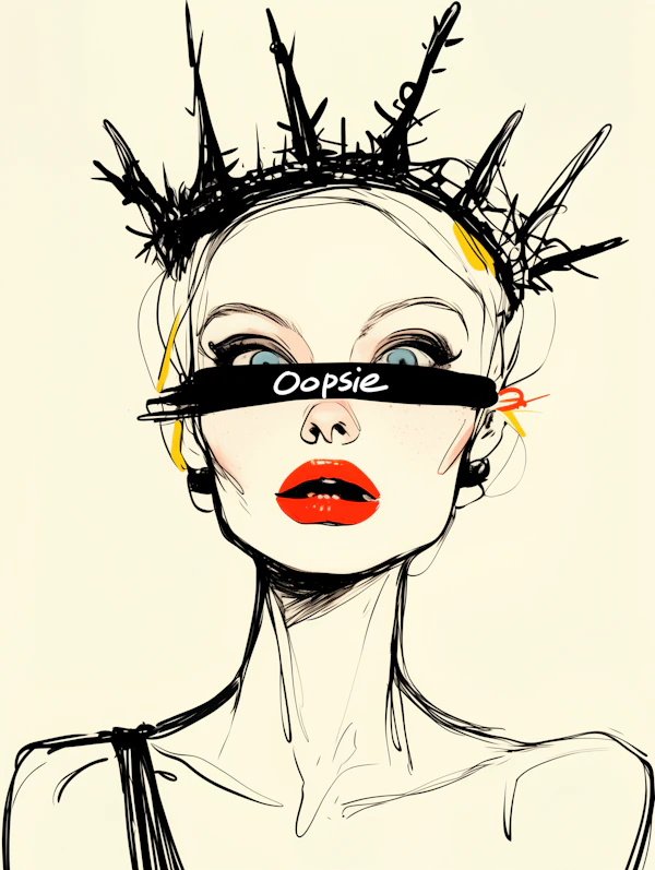 Artistic Human Portrait with Spiky Crown