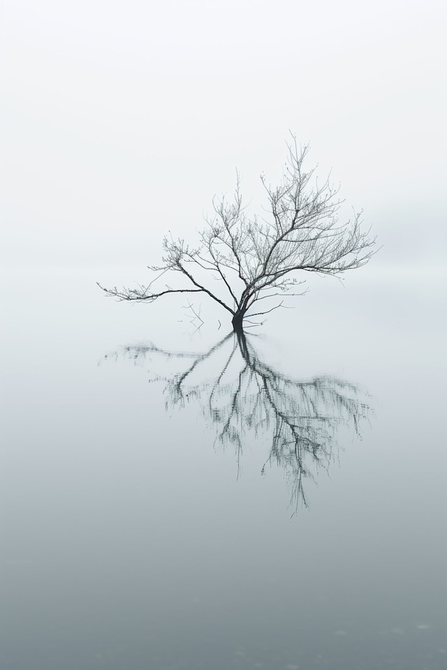 Solitary Tree in Mist