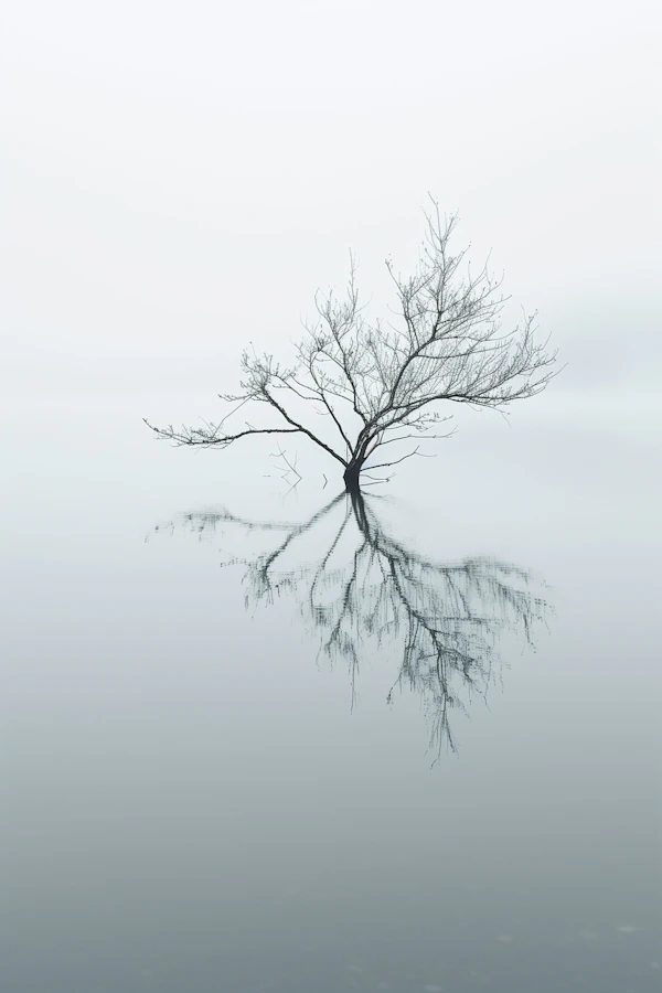 Solitary Tree in Mist