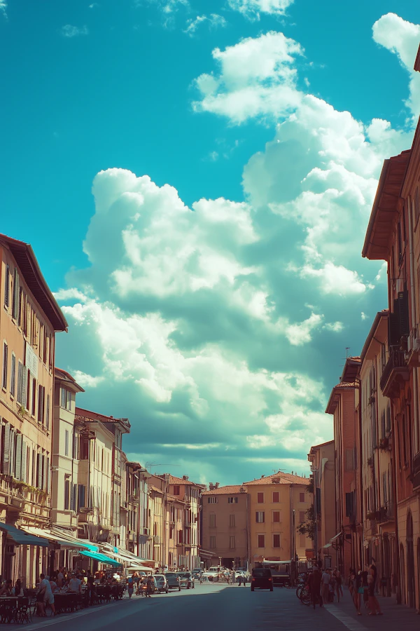 Vibrant European Street Scene