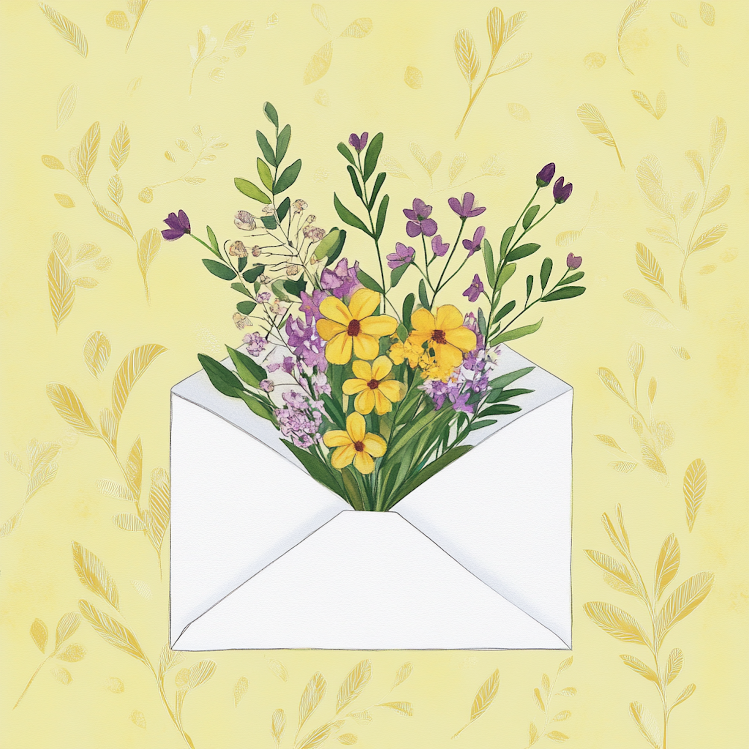 Floral Envelope Illustration