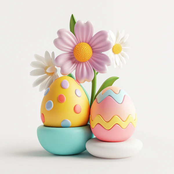Colorful Easter Scene