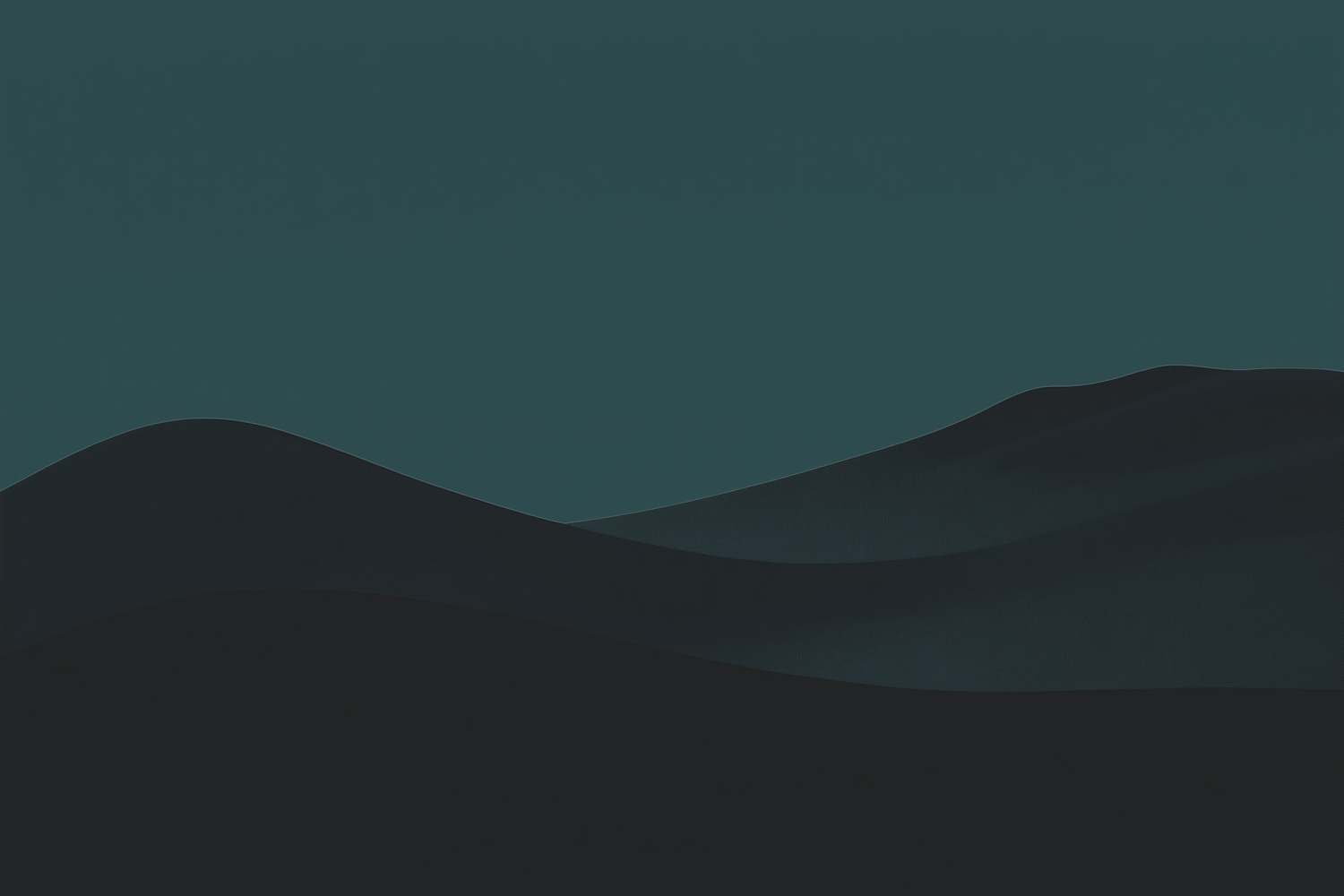 Minimalist Landscape with Teal Hills