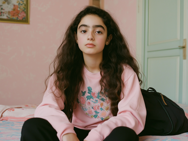 Portrait of a Young Person in Pink