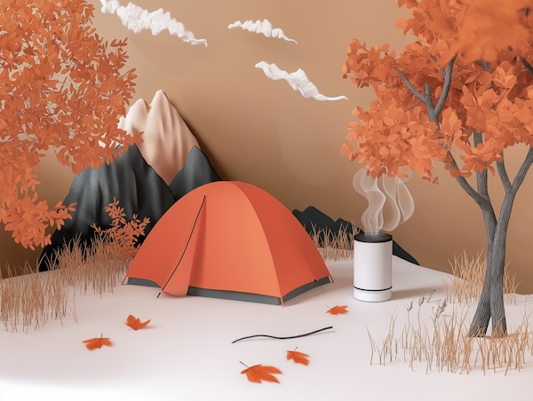 Stylized Autumnal Camping Scene