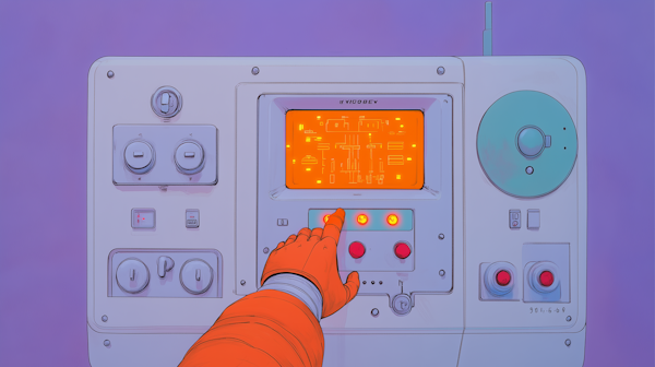 Retro-Futuristic Control Panel Interaction