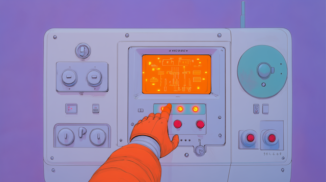 Retro-Futuristic Control Panel Interaction