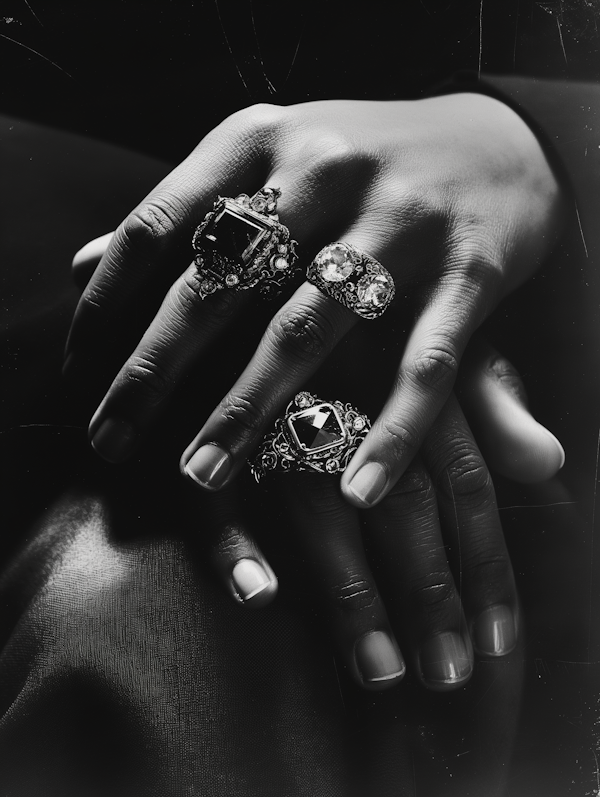 Elegant Hands with Ornate Rings