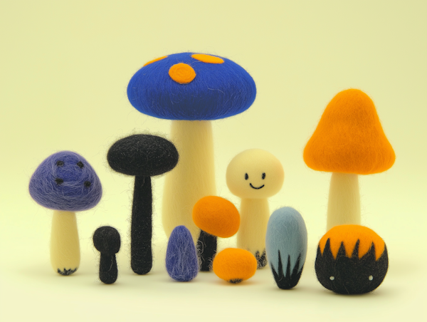 Felted Wool Mushrooms