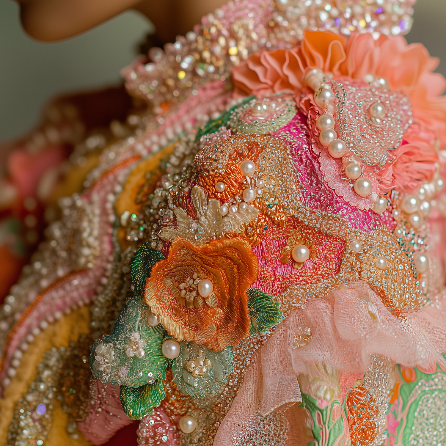 Intricate Embroidered Fabric