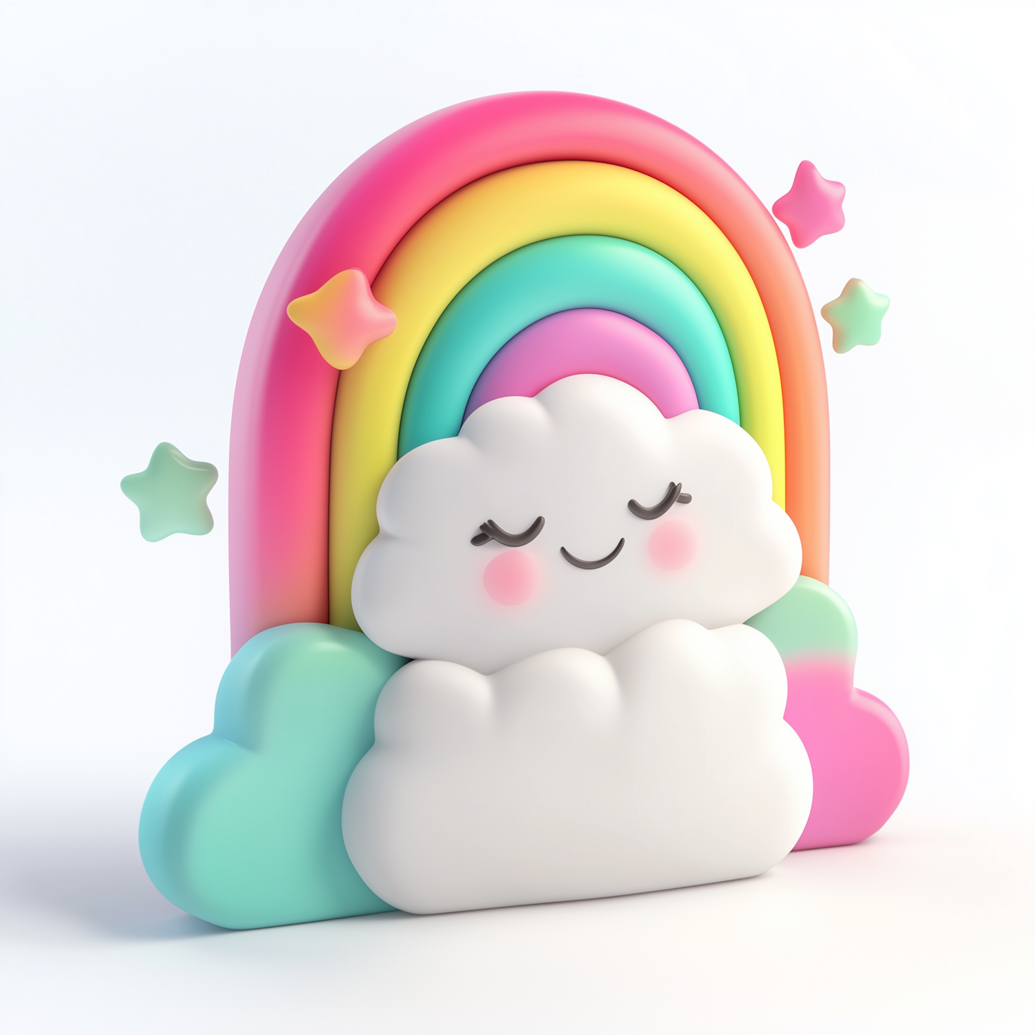 Whimsical Cloud and Rainbow