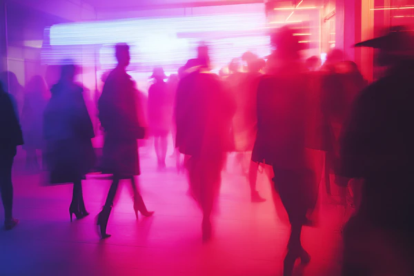 Neon Urban Silhouettes