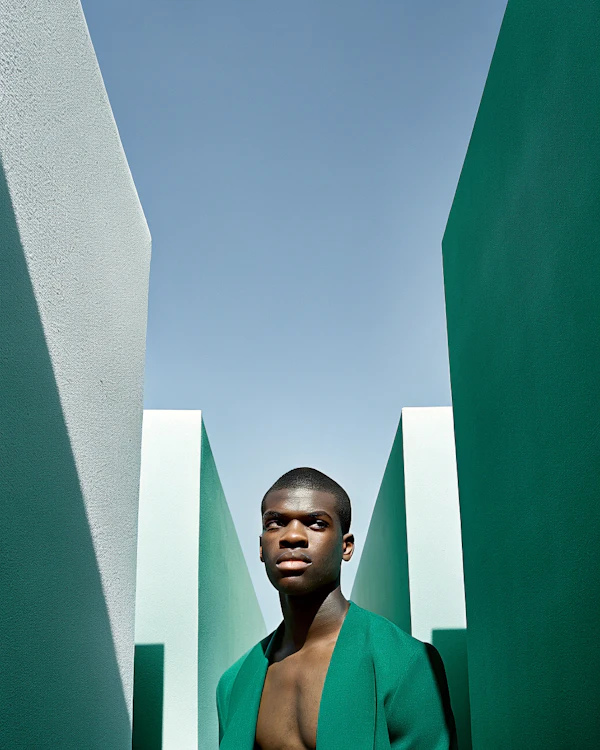 Contemplative Man in Geometric Architecture