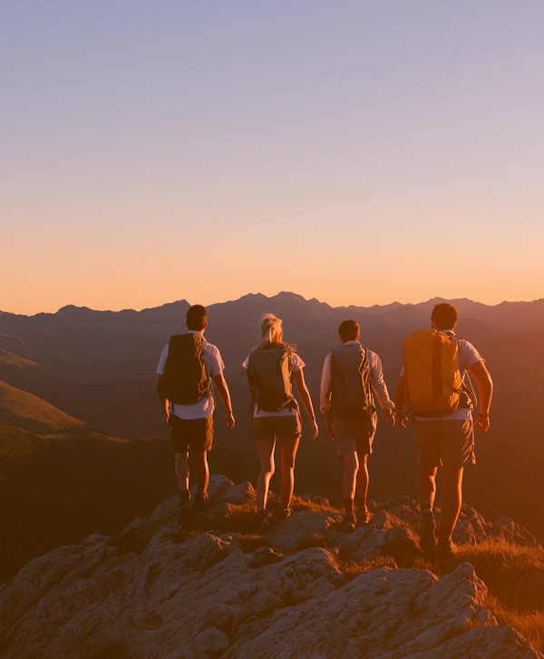 Hikers at Sunrise