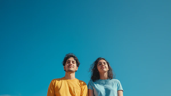 Youthful Contemplation under a Blue Sky